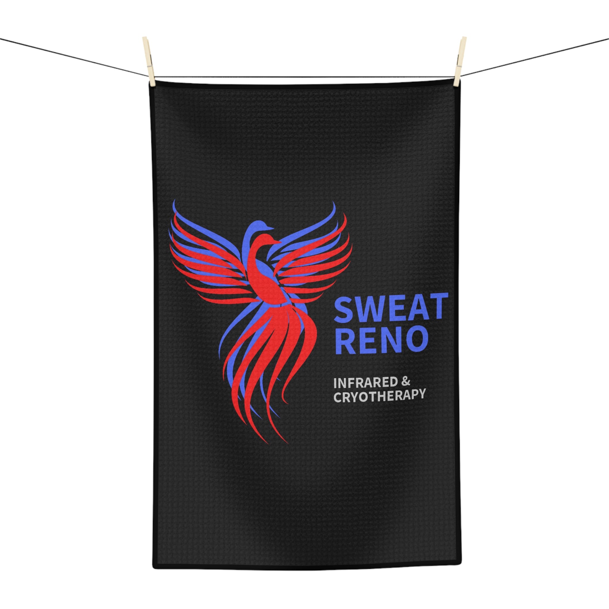 Fitness Microfiber Tea Towel — 'Sweat Reno' Infrared & Cryotherapy Logo