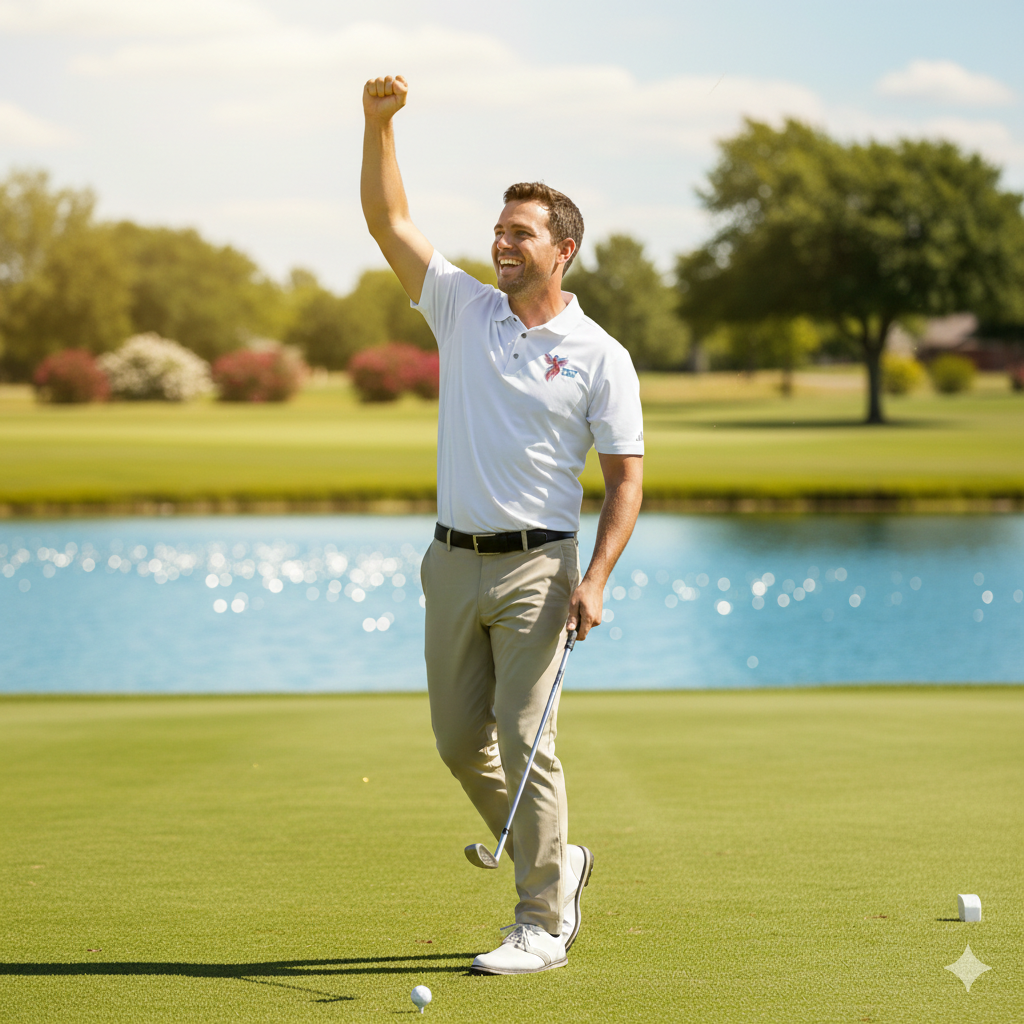 Patriotic Heartbeat Polo — 'Sweet Home' USA Performance Shirt
