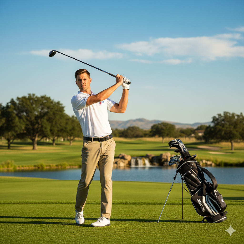 Patriotic Heartbeat Polo — 'Sweet Home' USA Performance Shirt